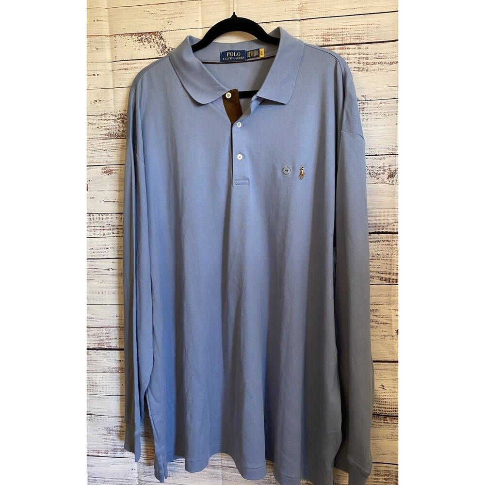 NWOT Polo Ralph Lauren Flesh Pony Mens Casual Shirt 3XB Blue Pullover Outdoor